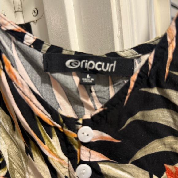 Rip Curl Black and Gold Leaf Maxi Dress - Picture 2 of 3